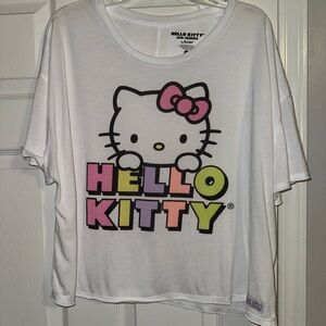 Hello Kitty White Tee with Colorful Logo